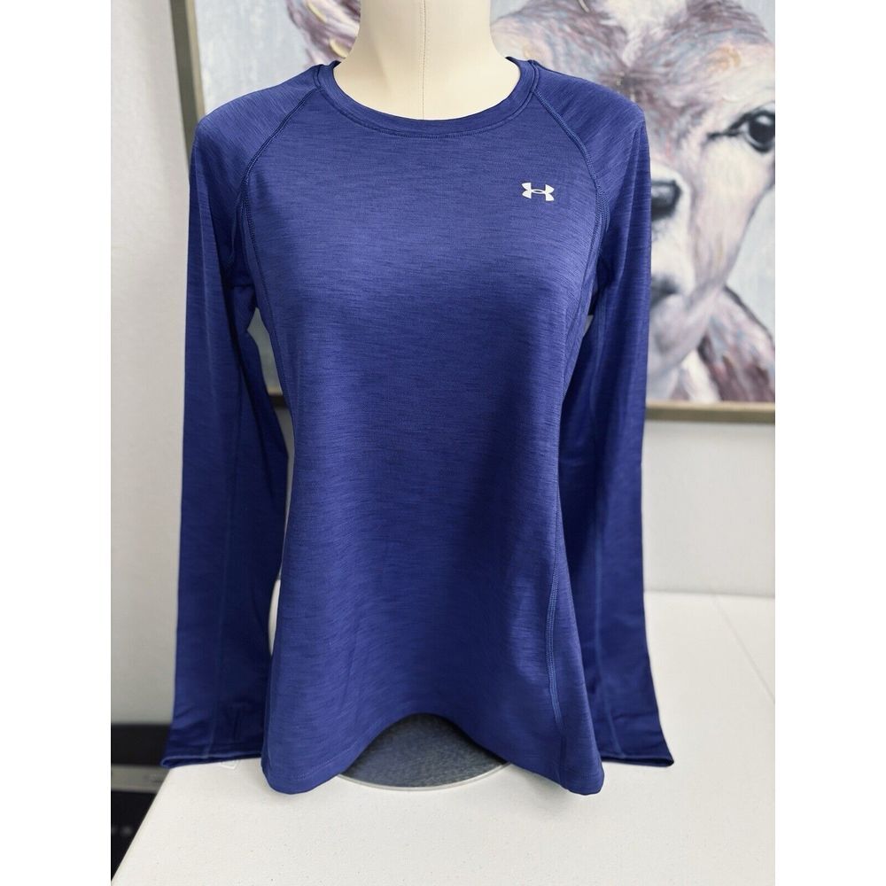 Under Armour Women's M Blue COLDGEAR Fitted Fleece Lined Long‎ Sleeve Underlayer